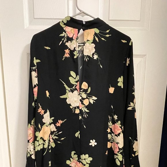 Leith Floral Mock Neck Knee Length Dress-L - Picture 5 of 6